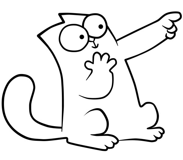Кошка раскраска для детей