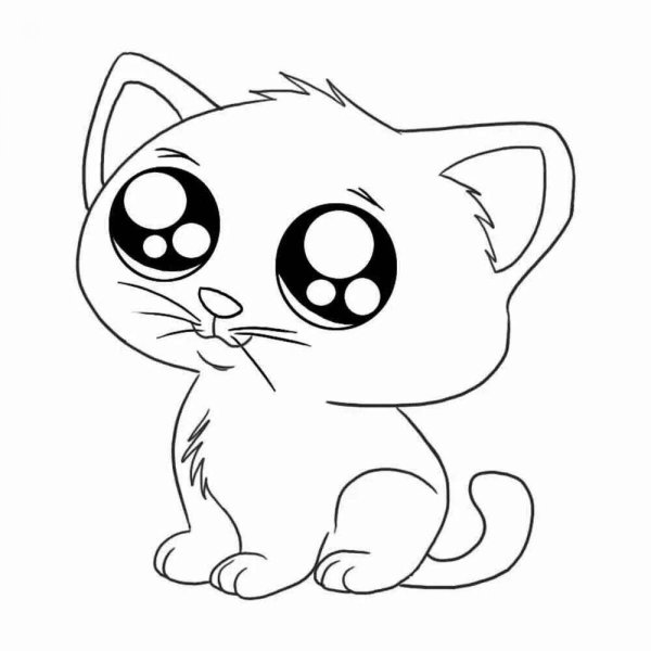 Раскраска кошка с котятами