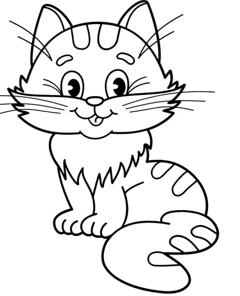 Раскраска для детей 3 лет кошечка