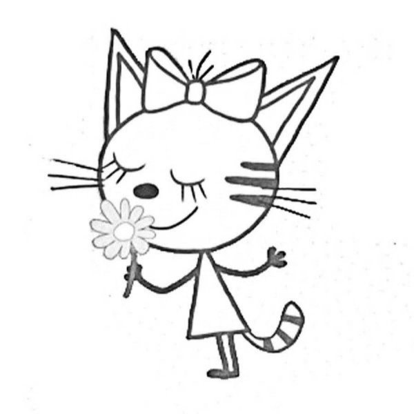 Раскраска Карамелька из мультфильма три кота