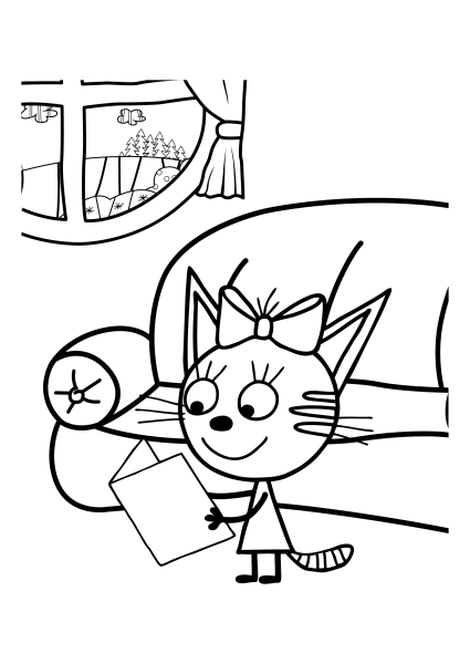Раскраска три кота Коржик