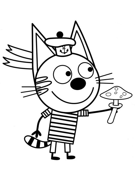 Коржик из три кота раскраска