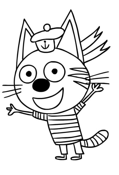 Раскраска три кота Коржик