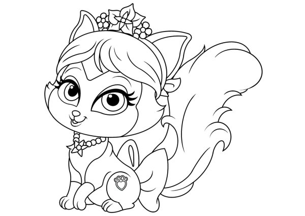 Раскраска кошка с короной