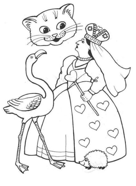 Кошка Королева раскраска