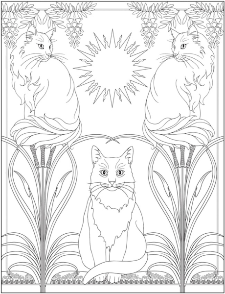 Кот Баюн раскраска