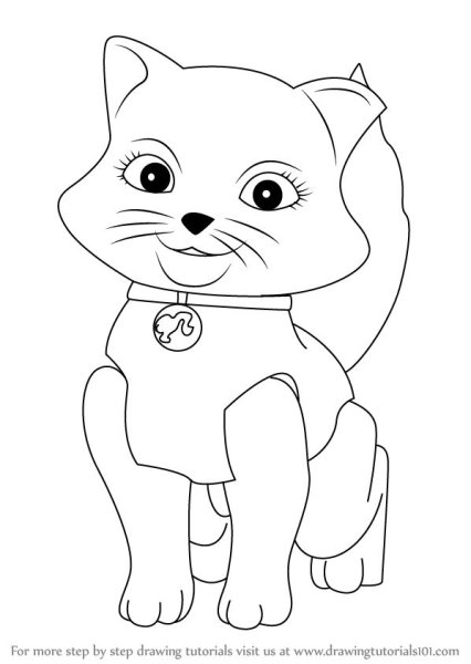 Раскраска кошка с одеждой