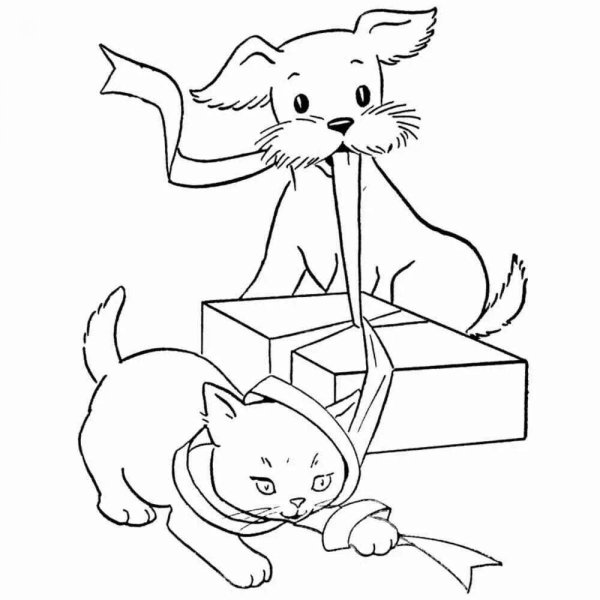 Раскраска "котята и щенята"