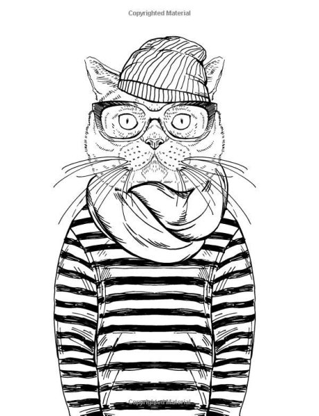 Раскраска креативные коты
