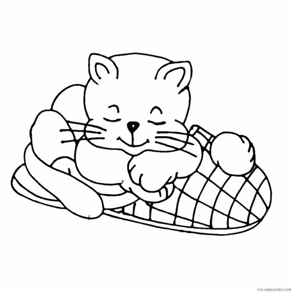 Раскраска котята в лукошке
