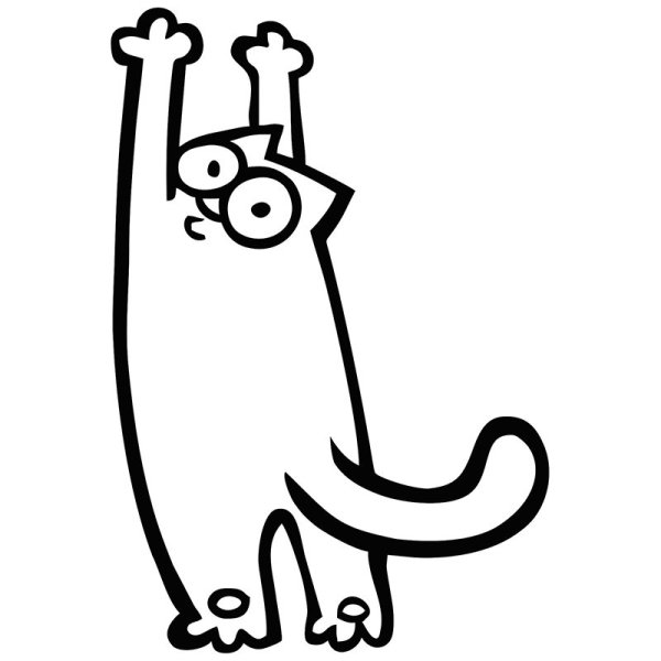 Наклейки котики черно белые