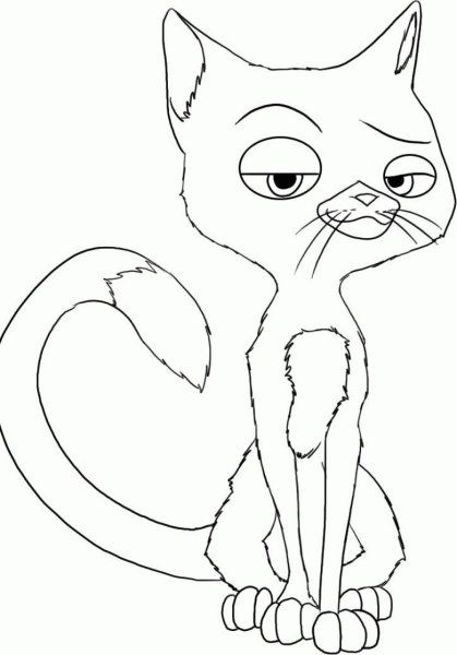 Раскраски на Хэллоуин кот
