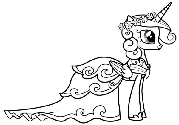 Раскраска my little Pony принцесса Каденс