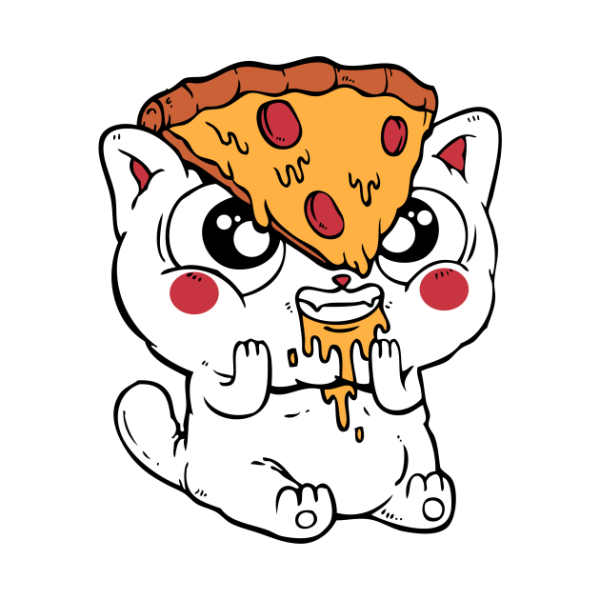 Кот с пиццей