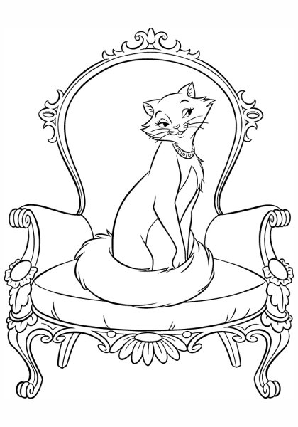 Кошки. Раскраска