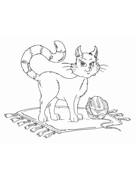 Кошка рисунок раскраска