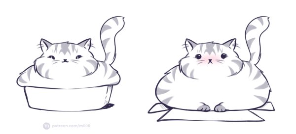 Рисунки толстых котов
