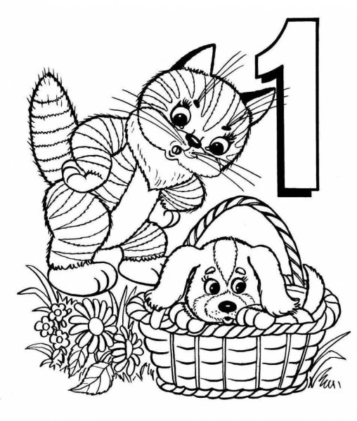 Кот из попугая Кеши раскраска