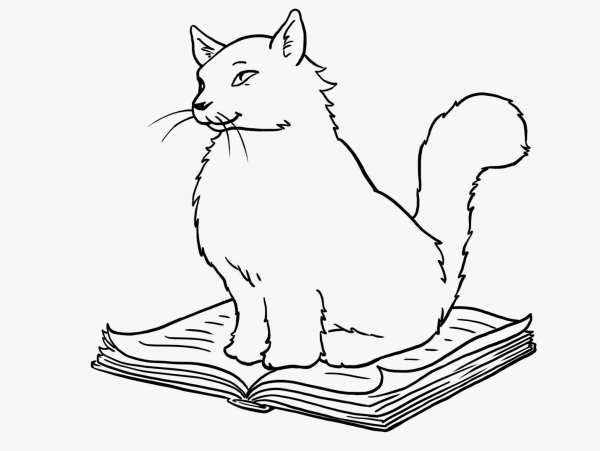 Кот ученый раскраска