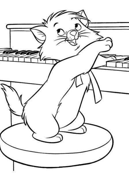 Коты Аристократы раскраска