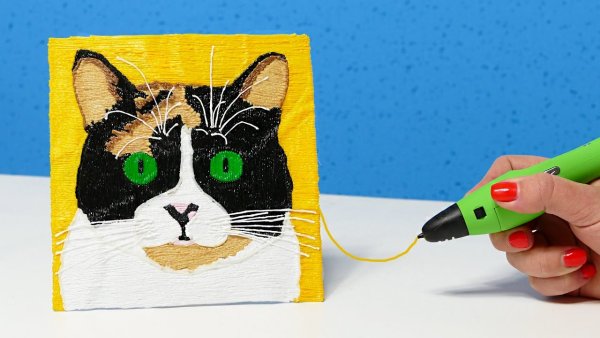 Кошка 3д ручкой