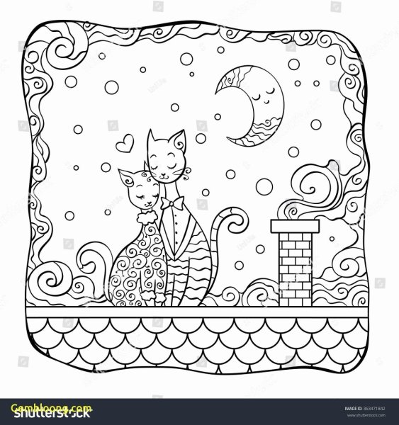 Котики на крыше раскраска
