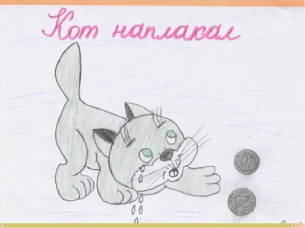 Рисунок к фразеологизму кот наплакал