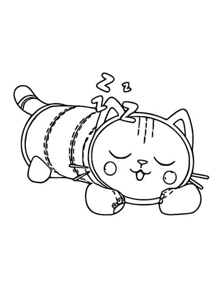 Раскраска кот на подушке
