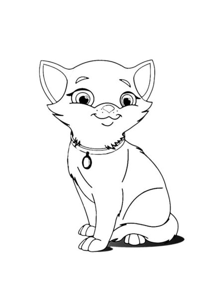 Кошка раскраска маленькая