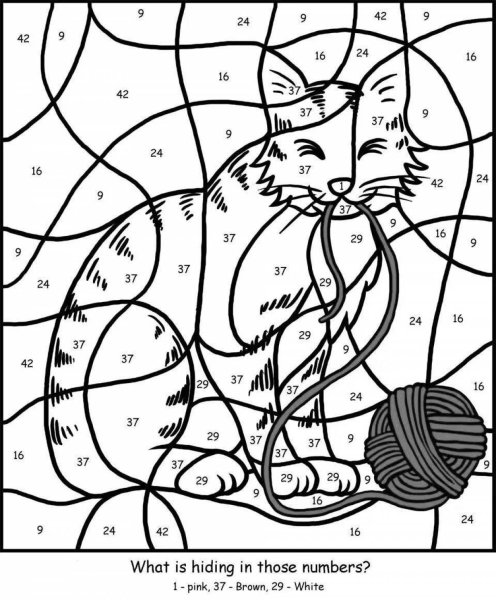 Кошка раскраска для детей