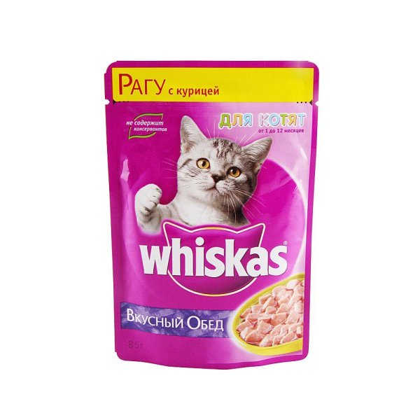 Whiskas Junior корм для кошек курица 85г
