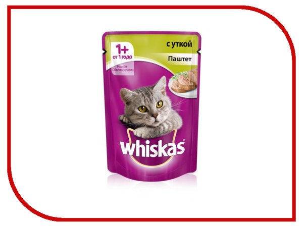 Whiskas пауч паштет утка 75гр