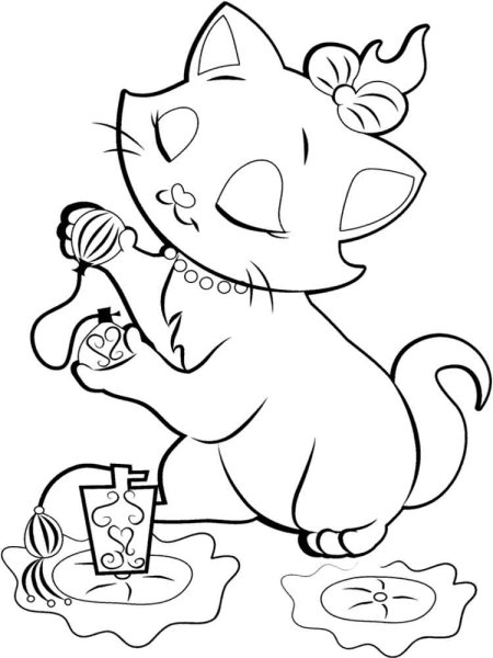 Кошки. Раскраска
