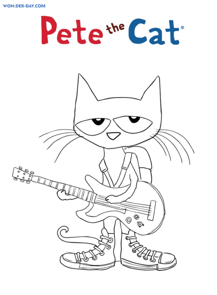 Pete the Cat раскраска