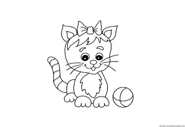 Котики. Раскраска для малышей