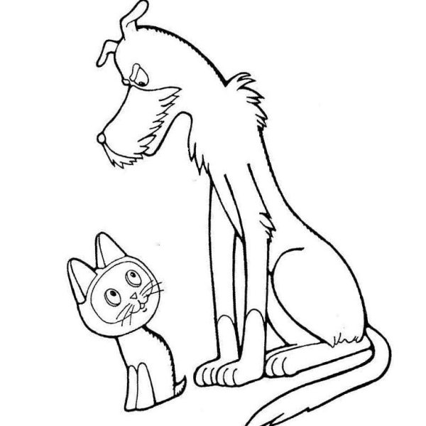 Котенок Гав раскраска