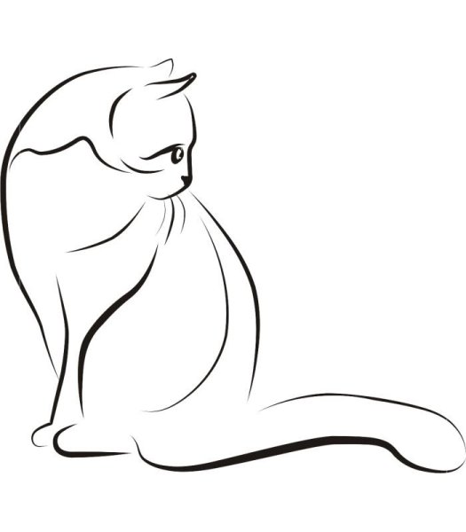 Кошка одной линией контур