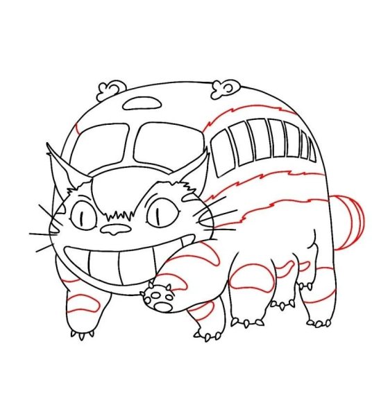Раскраска кот автобус