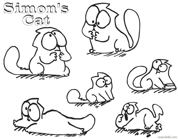 Кот Саймона. Раскраска