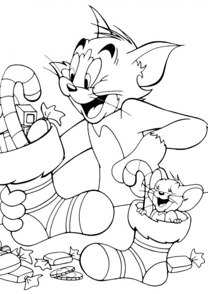 Раскраска для детей Disney Tom Jerry