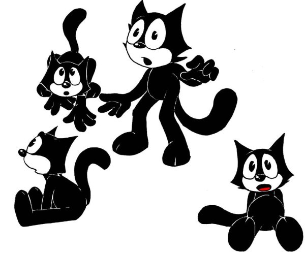Кот Феликс раскраска