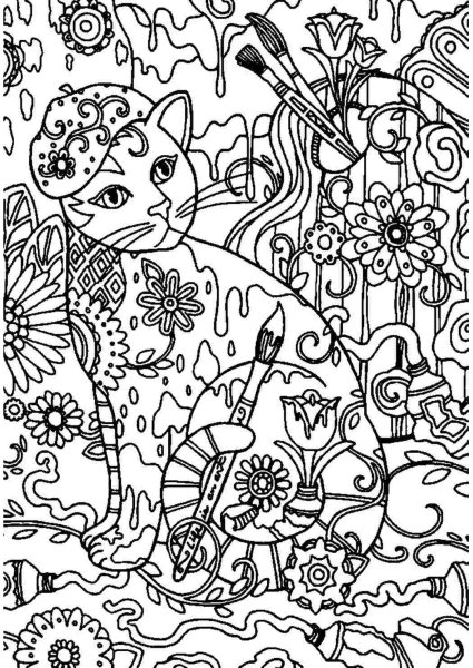 Раскраска кошки мелкие