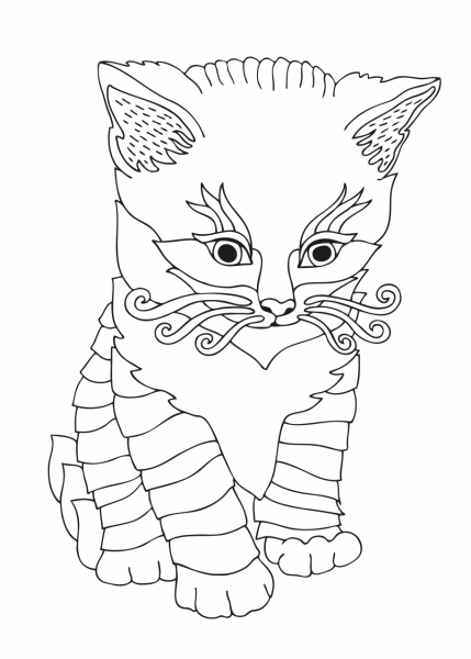 Кошки. Раскраска