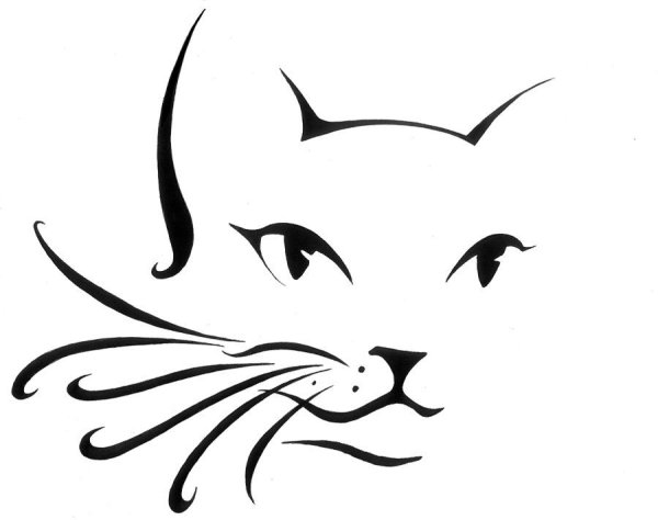 Силуэт мордочки кошки