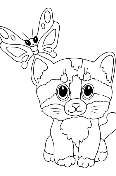 Кошки. Раскраска