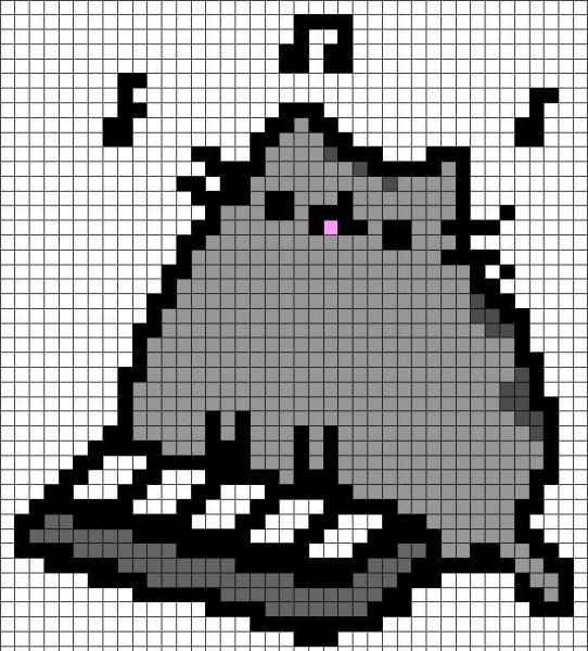 Рисунки котов по клеточкам