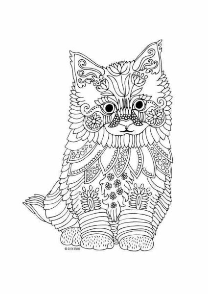 Кошки. Раскраска