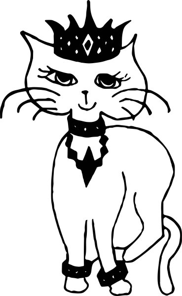 Кошка принцесса раскраска