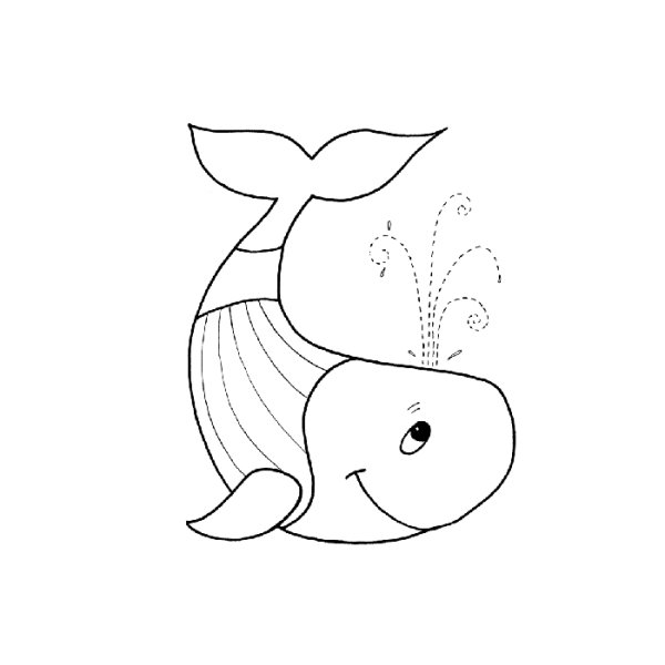 Кит раскраска для детей 2-3 лет