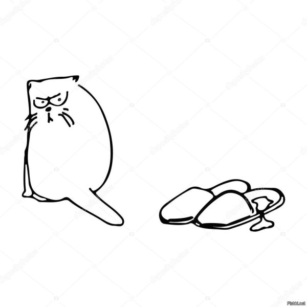 Кот какает рисунок